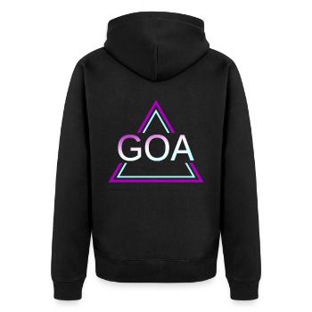 GOA Techno House Party EDM Festival Electro Rave - Unisex Premium Bio Zip Hoodie - Schwarz - Hinten - Nico (187cm)