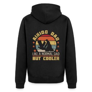 Aikido Dad Japan Taekwondo Karate Martial Arts - Unisex Premium Organic Zip Hoodie - black - Back - Nico (187cm)