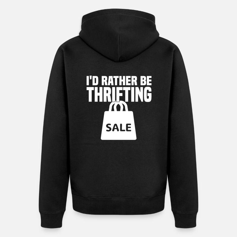 Secondhandladen Secondhand Öko Hipster Gebraucht - Unisex Premium Bio Zip Hoodie - Schwarz