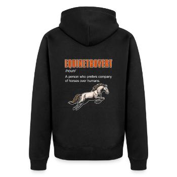 Sports équestres à cheval Drôle d’équitation - Veste à capuche bio Premium Unisexe - noir - Dos - Nico (187cm)