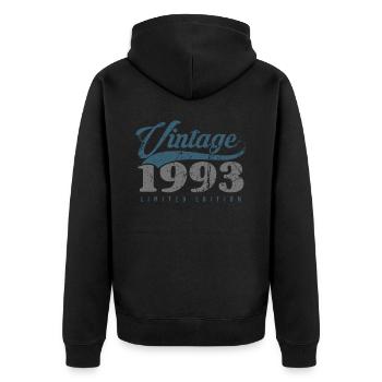 30 ans né en 1993 rétro 30e anniversaire - Veste à capuche bio Premium Unisexe - noir - Dos - Nico (187cm)