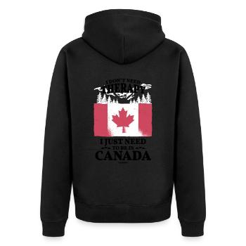 Canada Flag Kanada Flagge Ottawa Vancouver Fahne - Unisex Premium Bio Zip Hoodie - Schwarz - Hinten - Nico (187cm)