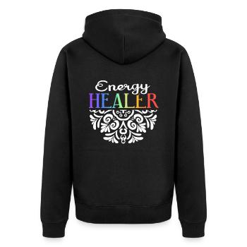Chakra Holistique Healing Mains Energie Guérisseur Reiki - Veste à capuche bio Premium Unisexe - noir - Dos - Nico (187cm)