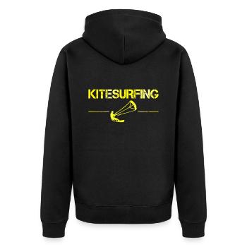 Kite surfing - Unisex Premium Organic Zip Hoodie - black - Back - Nico (187cm)