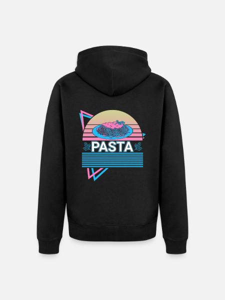 Pasta Retro Pasta Italian - Unisex Premium Organic Zip Hoodie - black