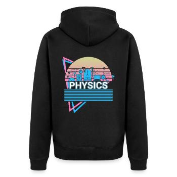 Physics Retro Science - Unisex Premium Organic Zip Hoodie - black - Back - Nico (187cm)