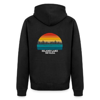 Island Lake Nevada - Unisex Premium Bio Zip Hoodie - Schwarz - Hinten - Nico (187cm)