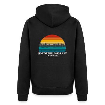 North Furlong Lake Nevada - Unisex Premium Organic Zip Hoodie - black - Back - Nico (187cm)