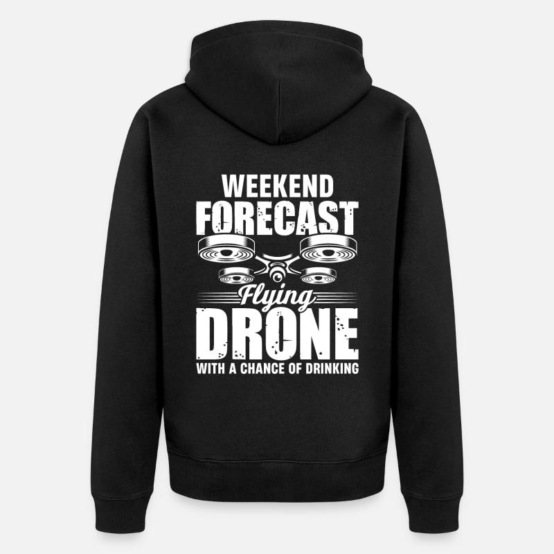 Drones, drones, drones volants - Veste à capuche bio Premium Unisexe - noir