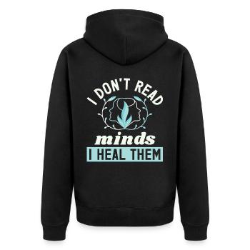 Psychologe - Unisex Premium Bio Zip Hoodie - Schwarz - Hinten - Nico (187cm)