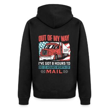 Postal delivery, postal workers - Unisex Premium Organic Zip Hoodie - black - Back - Nico (187cm)