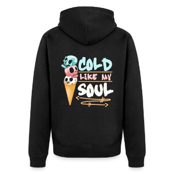 Kalte Seele Eiscreme Schädel Pastell Goth - Unisex Premium Bio Zip Hoodie - Schwarz - Hinten - Nico (187cm)