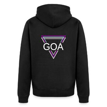 GOA Techno House Party EDM Festival Electro Rave - Unisex Premium Bio Zip Hoodie - Schwarz - Hinten - Nico (187cm)