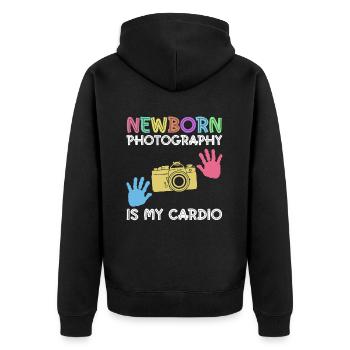 Newborn Photographer Baby Photography Saying - Unisex Premium Organic Zip Hoodie - black - Back - Nico (187cm)