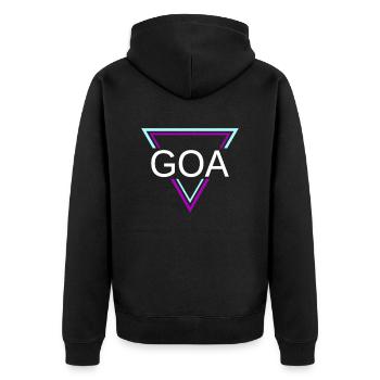 GOA Techno House Party EDM Festival Electro Rave - Unisex Premium Bio Zip Hoodie - Schwarz - Hinten - Nico (187cm)