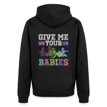 Newborn Photographer Baby Photography Saying - Unisex Premium Organic Zip Hoodie - black - Back - Nico (187cm)
