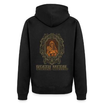 Goth Satan Rock Festivals Black Heavy Death Metal - Unisex Premium Bio Zip Hoodie - Schwarz - Hinten - Nico (187cm)