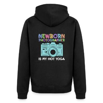 Newborn Photographer Baby Photography Saying - Unisex Premium Organic Zip Hoodie - black - Back - Nico (187cm)