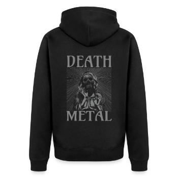 Goth Satan Rock Festivals Black Heavy Death Metal - Unisex Premium Bio Zip Hoodie - Schwarz - Hinten - Nico (187cm)
