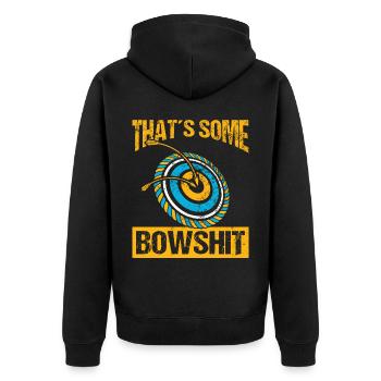 Bogensport Bogenschütze Bogenschießen Pfeil Bogen - Unisex Premium Bio Zip Hoodie - Schwarz - Hinten - Nico (187cm)