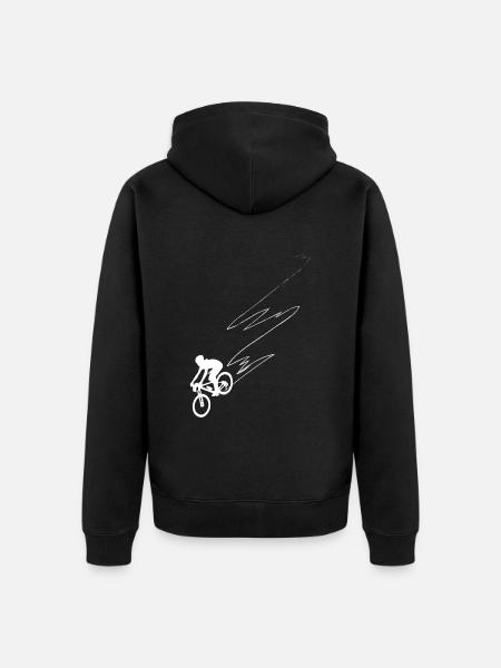 Curve Line - Cycling - (2) - Unisex Premium Organic Zip Hoodie - black