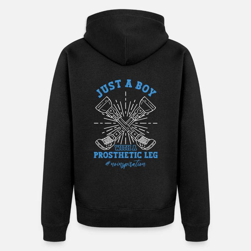 Rollstuhl Prothese Gliedmaßenamputation - Unisex Premium Bio Zip Hoodie - Schwarz