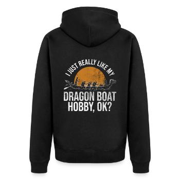 Chinesischer Bootsrennsport Und Drachenboot - Unisex Premium Organic Zip Hoodie - black - Back - Nico (187cm)