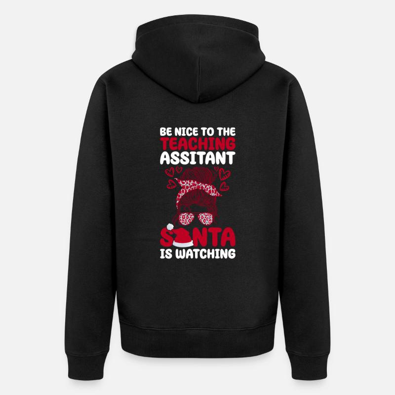 Lehrassistent Weihnachten Der Weihnachtsmann - Veste à capuche bio Premium Unisexe - noir