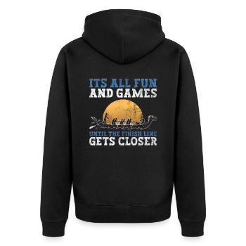 Drachenbootmannschaft Drachenbootrennen - Unisex Premium Organic Zip Hoodie - black - Back - Nico (187cm)