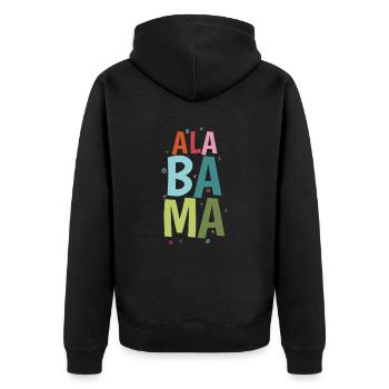 Alabama State America USA - Unisex Premium Organic Zip Hoodie - black - Back - Nico (187cm)