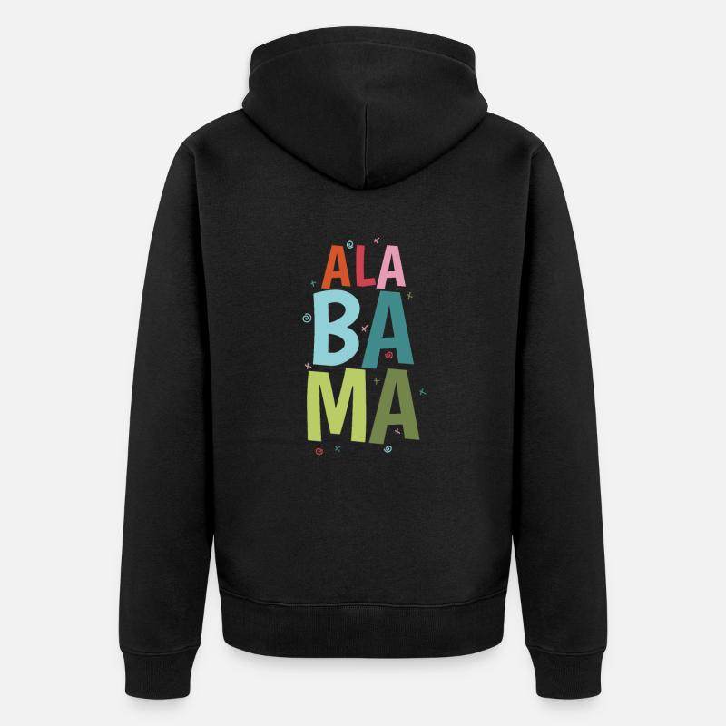 Alabama State Amérique États-Unis - Veste à capuche bio Premium Unisexe - noir