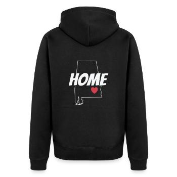 Alabama Home USA America State - Unisex Premium Organic Zip Hoodie - black - Back - Nico (187cm)