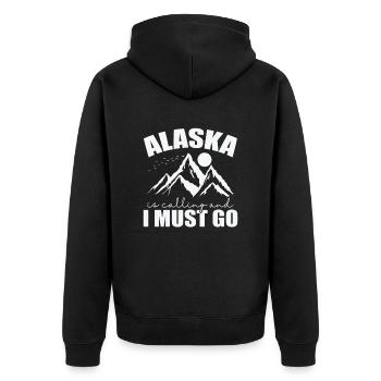 L’Alaska m’appelle et je dois aller USA Amérique - Veste à capuche bio Premium Unisexe - noir - Dos - Nico (187cm)