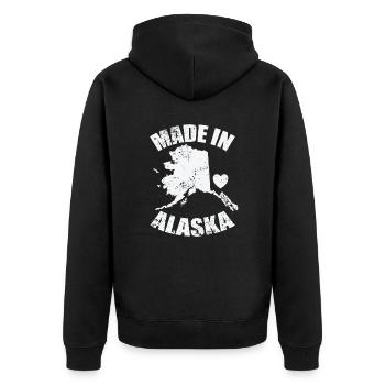 Fabriqué dans l’État de l’Alaska États-Unis Amérique - Veste à capuche bio Premium Unisexe - noir - Dos - Nico (187cm)