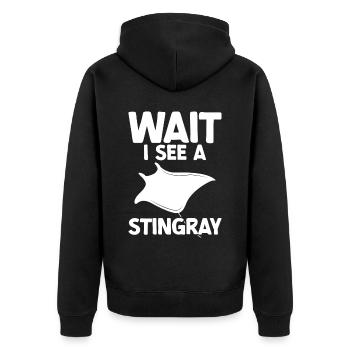 Stingray - Unisex Premium Organic Zip Hoodie - black - Back - Nico (187cm)