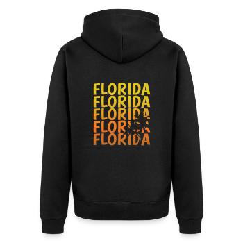 Florida Palmen USA Amerika Bundesstaat - Unisex Premium Bio Zip Hoodie - Schwarz - Hinten - Nico (187cm)