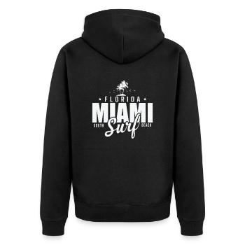 Floride Miami Surf sud Plage USA Amérique - Veste à capuche bio Premium Unisexe - noir - Dos - Nico (187cm)