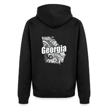 Géorgie États-Unis Amérique État - Veste à capuche bio Premium Unisexe - noir - Dos - Nico (187cm)