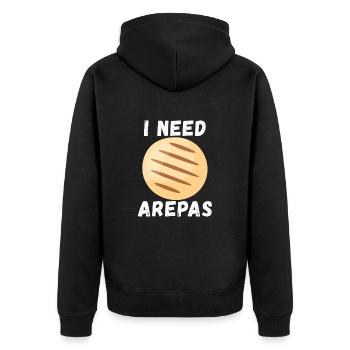 Arepas Zitat Lustiges kolumbianisches venezolanisches Essen Arepa - Unisex Premium Bio Zip Hoodie - Schwarz - Hinten - Nico (187cm)