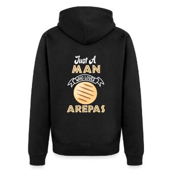Arepas Zitat Lustiges kolumbianisches venezolanisches Essen Arepa - Unisex Premium Bio Zip Hoodie - Schwarz - Hinten - Nico (187cm)