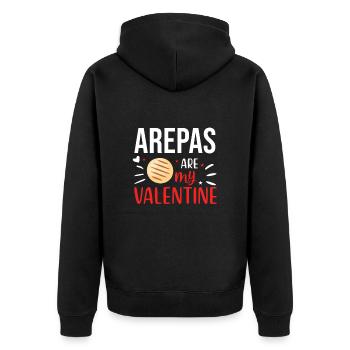 Arepas Zitat Lustiges kolumbianisches venezolanisches Essen Arepa - Unisex Premium Bio Zip Hoodie - Schwarz - Hinten - Nico (187cm)