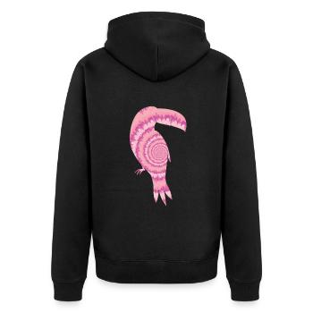 Tukan - Unisex Premium Bio Zip Hoodie - Schwarz - Hinten - Nico (187cm)