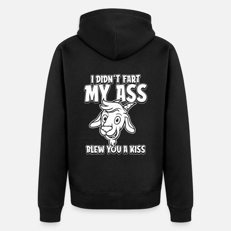 Ziege Witzig - Unisex Premium Bio Zip Hoodie - Schwarz