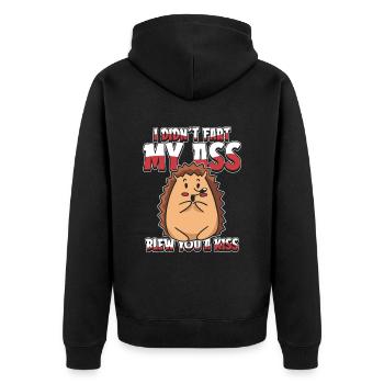 Hérisson drôle je n’ai pas pété mes fesses t’a soufflé un baiser - Veste à capuche bio Premium Unisexe - noir - Dos - Nico (187cm)