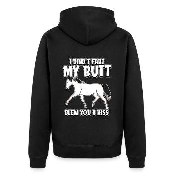 Sports équestres à cheval drôle - Veste à capuche bio Premium Unisexe - noir - Dos - Nico (187cm)