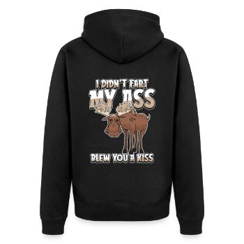 Elk drôle je n’ai pas pété mes fesses t’a soufflé un baiser - Veste à capuche bio Premium Unisexe - noir - Dos - Nico (187cm)