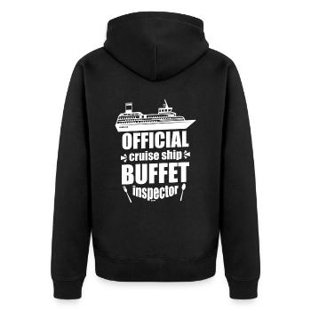 Essen Kreuzfahrt lecker Urlaub Geschenk - Unisex Premium Bio Zip Hoodie - Schwarz - Hinten - Nico (187cm)