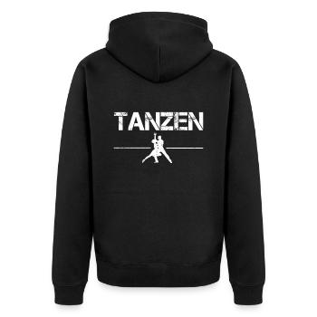 Tanzen - Unisex Premium Bio Zip Hoodie - Schwarz - Hinten - Nico (187cm)