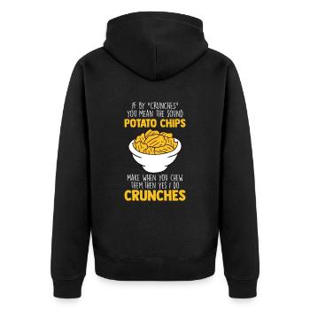 Funny Potato Chips Quote - Love Potato Chips - Unisex Premium Organic Zip Hoodie - black - Back - Nico (187cm)