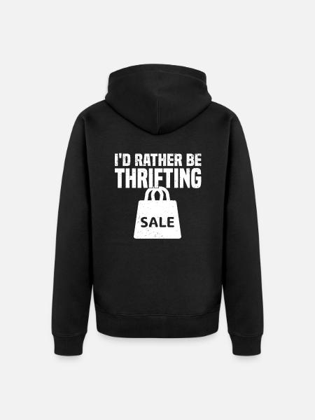 Secondhandladen Secondhand Öko Hipster Gebraucht - Unisex Premium Bio Zip Hoodie - Schwarz
